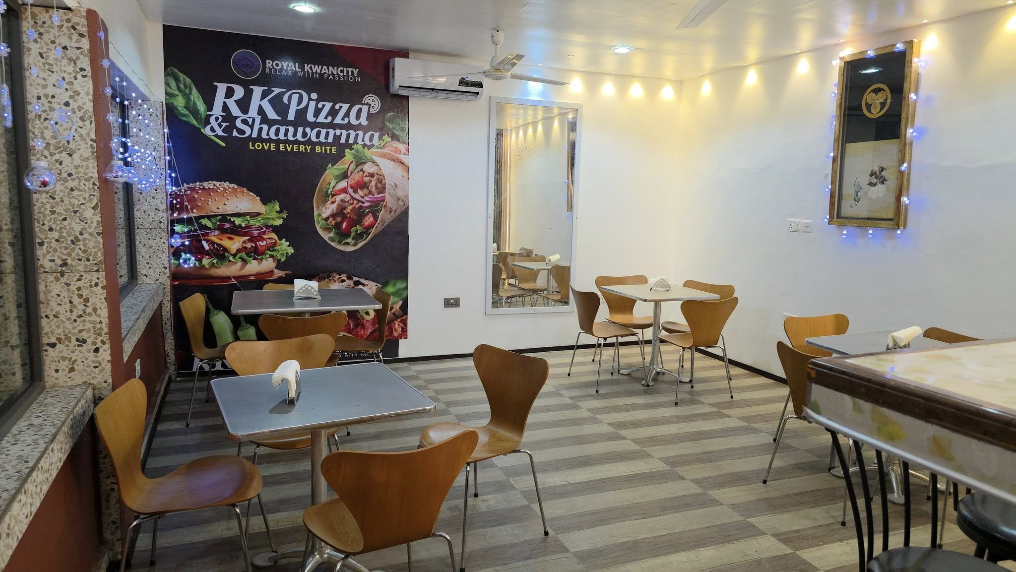 Dining room at RK Pizza and Shawarma